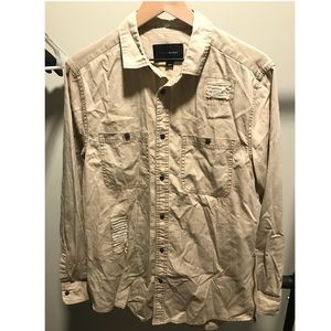 SALE‼️ Cotton On distressed Tan Button Up